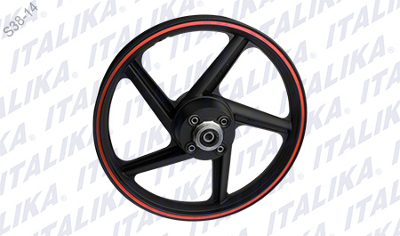 RIN TRAS NEGRO FILO NARANJA