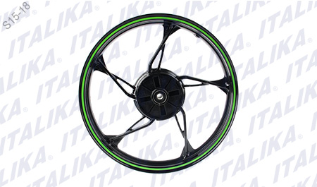 RIN TRAS NEGRO FILO VERDE LIMON