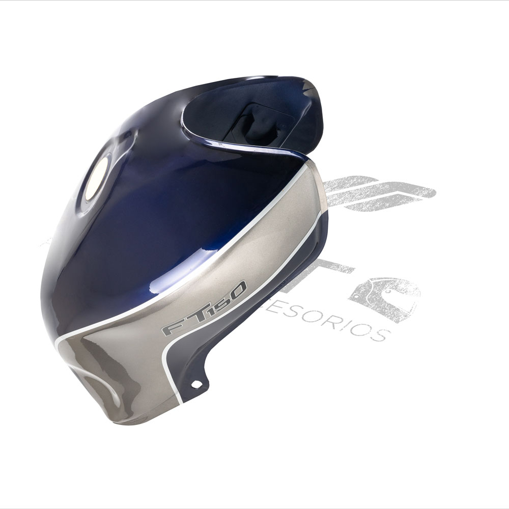 TANQUE GASOLINA AZUL Y PLATA