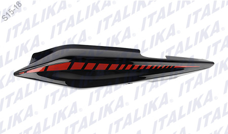 [F13011049] CUBIERTA COLA IZQ NEGRO NARANJA