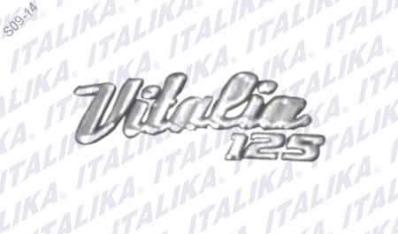 [F13020047] LOGO VITALIA125 CROMO M3X77X31