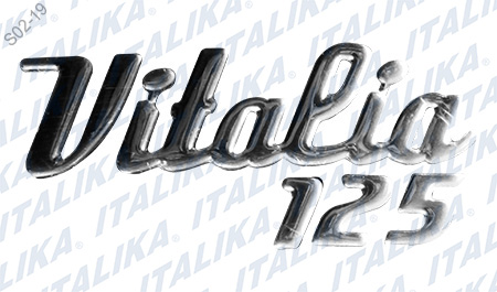 [F13020306] LOGO VITALIA125 CROMO 3X62X29